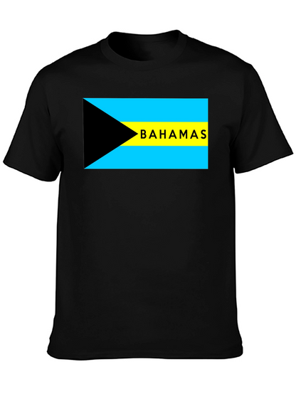 Camiseta Negra con Bandera de Bahamas