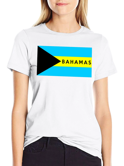 Camiseta Negra con Bandera de Bahamas