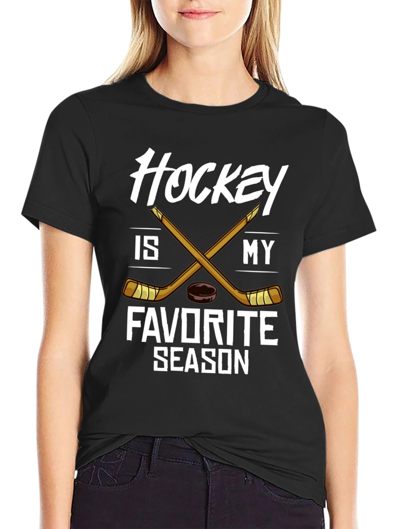 Camiseta Negra Hockey is My Favorite Season