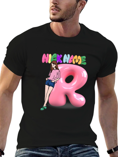 Camiseta Negra Personalizada con Nombre y Diseño Divertido