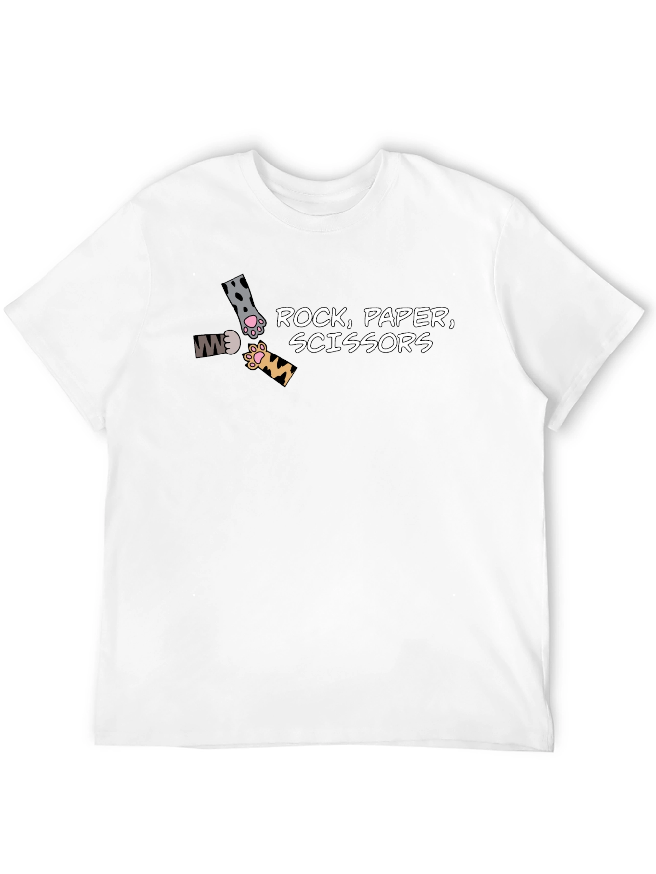 Camiseta Negra Piedra Papel Tijeras Felina