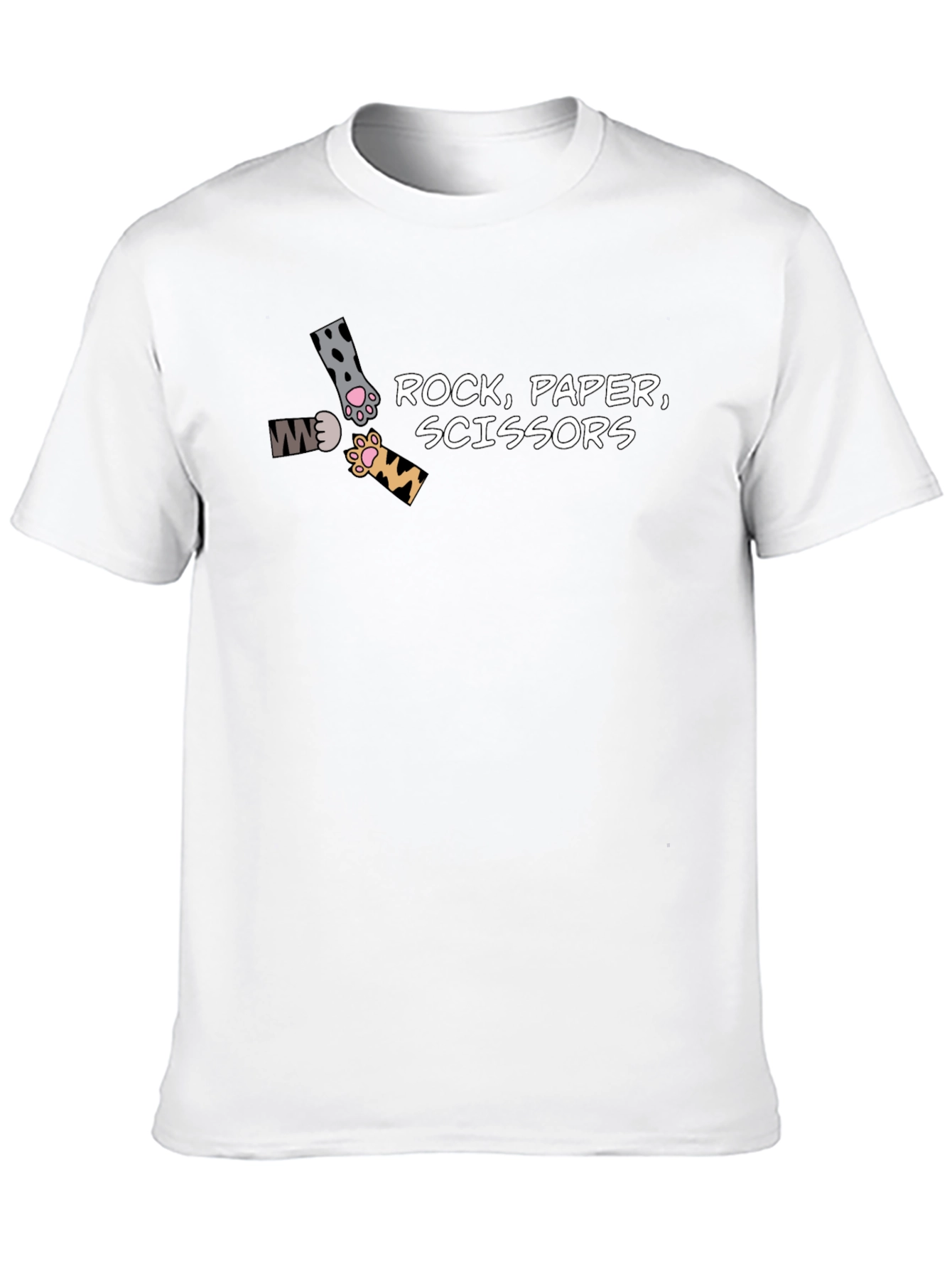 Camiseta Negra Piedra Papel Tijeras Felina