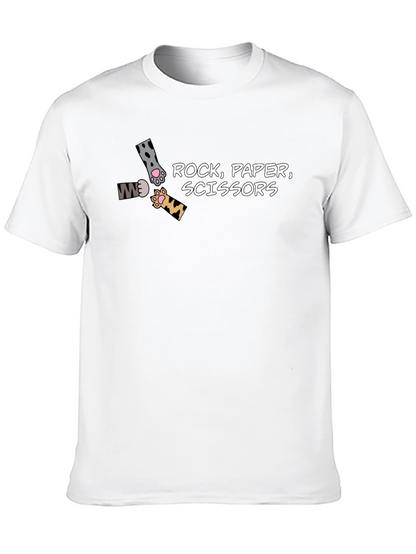 Camiseta Negra Piedra Papel Tijeras Felina