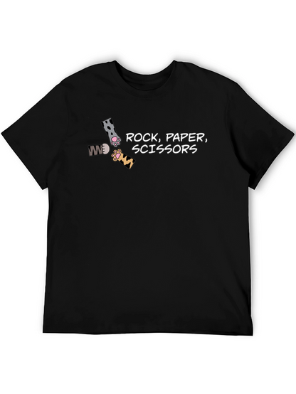 Camiseta Negra Piedra Papel Tijeras Felina