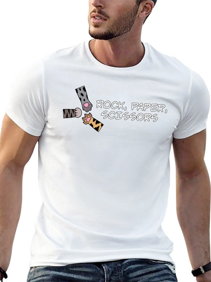 Camiseta Negra Piedra Papel Tijeras Felina