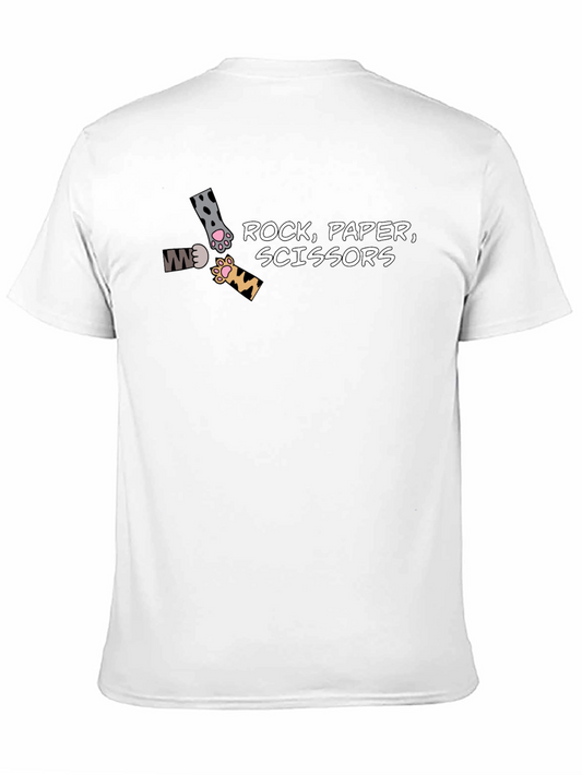 Camiseta Negra Piedra Papel Tijeras Felina