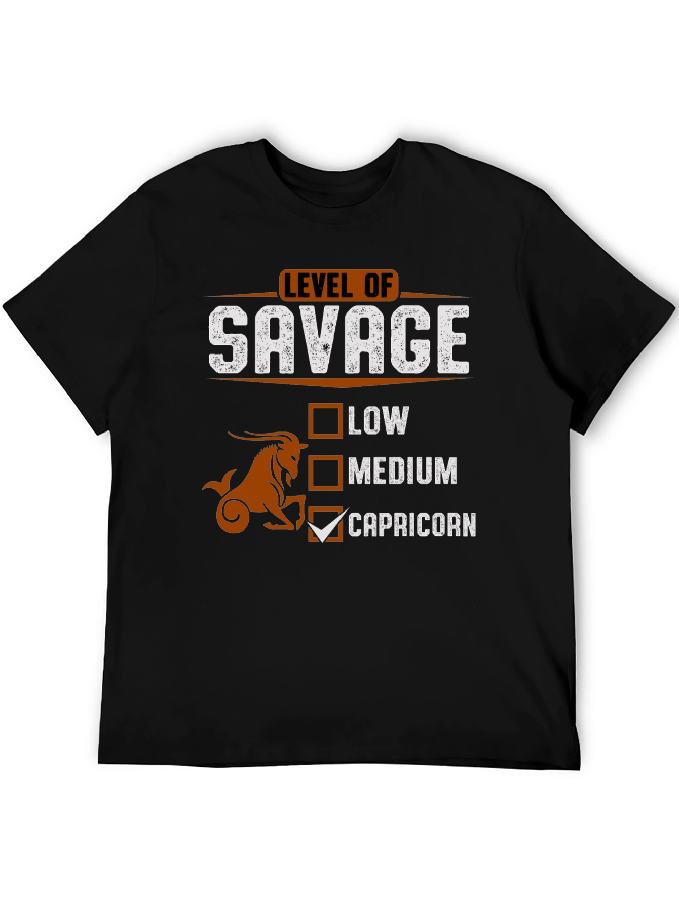Camiseta Negra Nivel Salvaje Capricornio