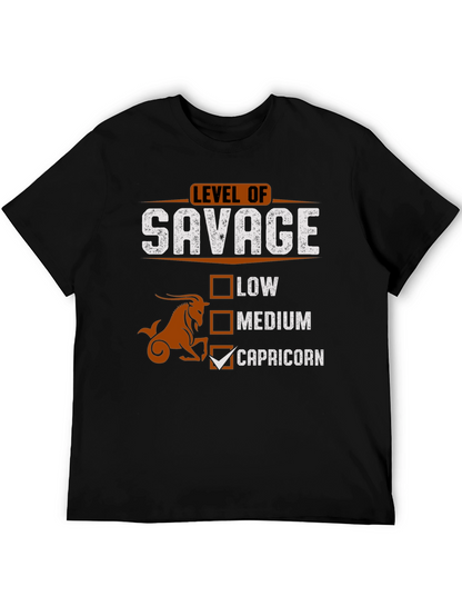 Camiseta Negra Nivel Salvaje Capricornio