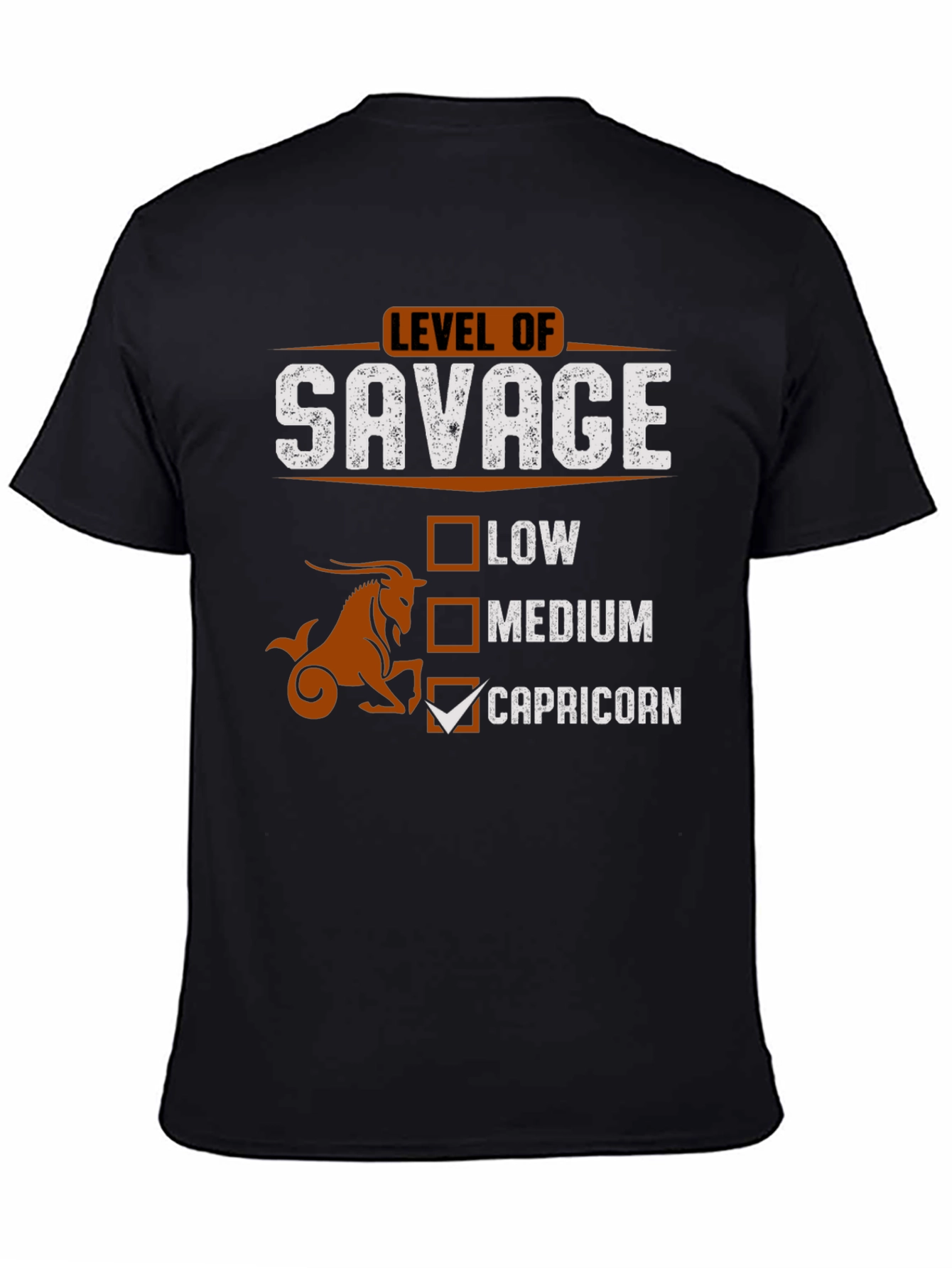 Camiseta Negra Nivel Salvaje Capricornio