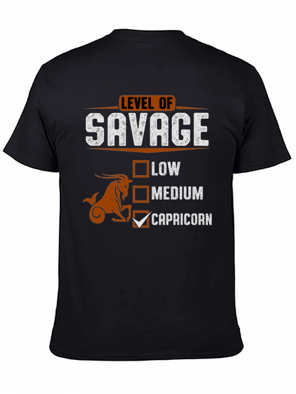 Camiseta Negra Nivel Salvaje Capricornio