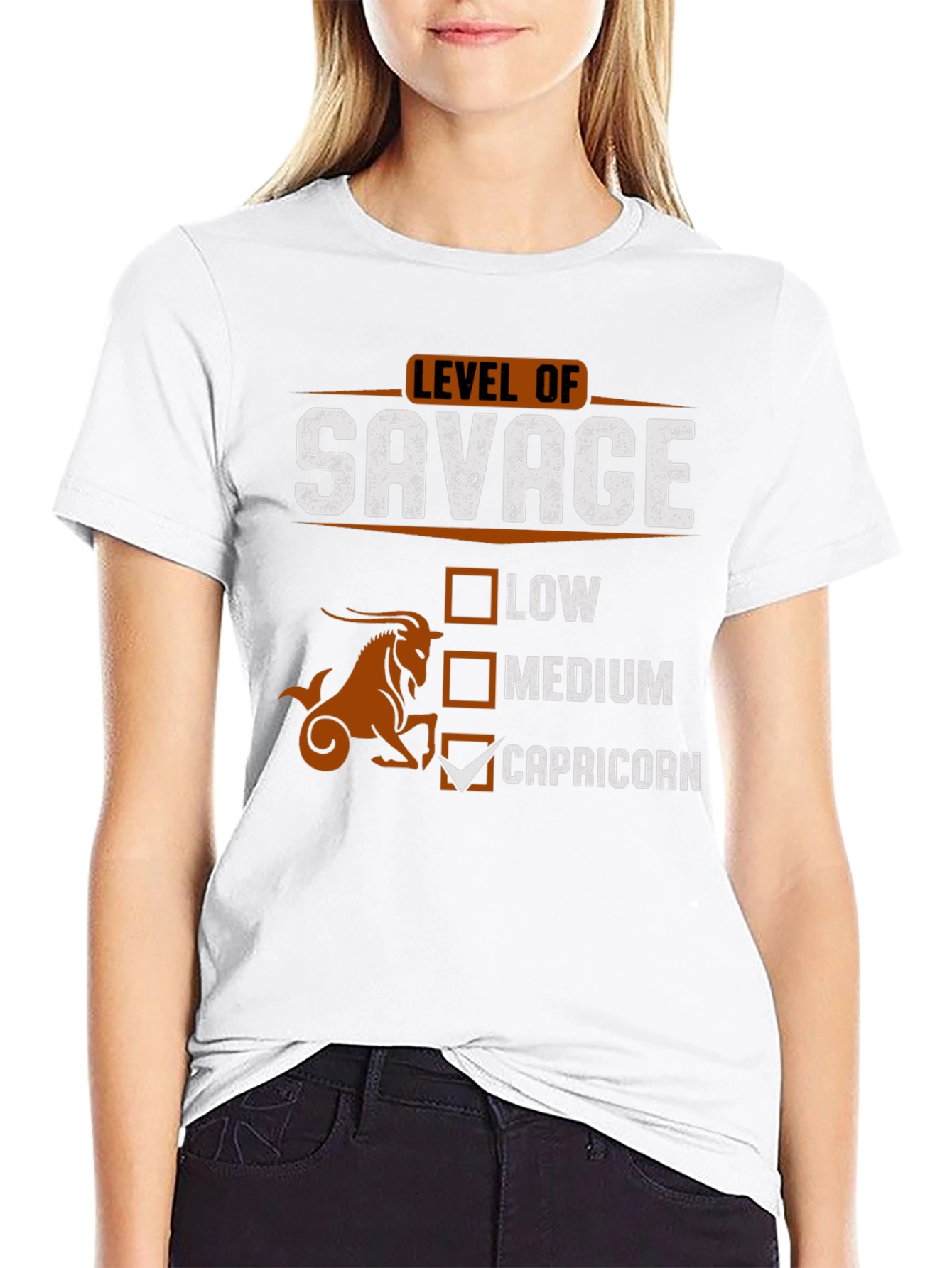 Camiseta Negra Nivel Salvaje Capricornio