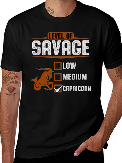 Camiseta Negra Nivel Salvaje Capricornio