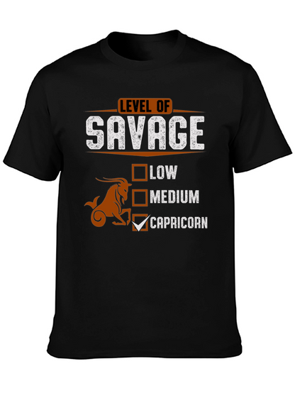 Camiseta Negra Nivel Salvaje Capricornio