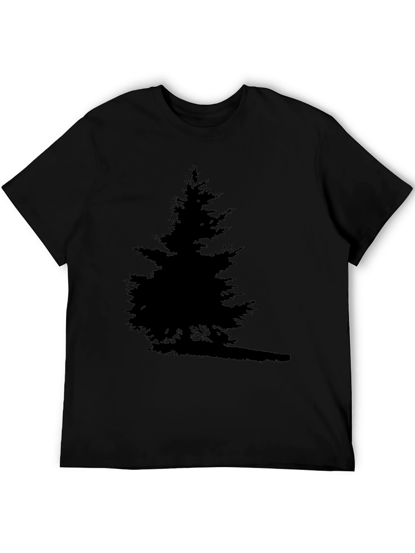 Camiseta Negra Árbol Silueta para Hombre
