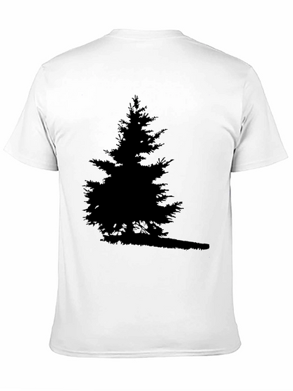 Camiseta Negra Árbol Silueta para Hombre