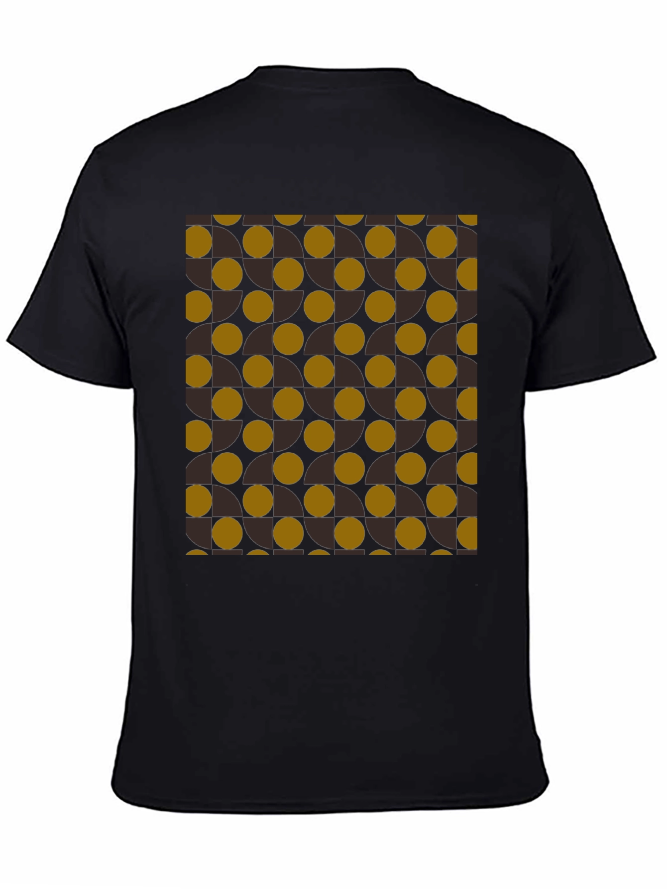 Camiseta Negra con Diseño Geométrico Abstracto