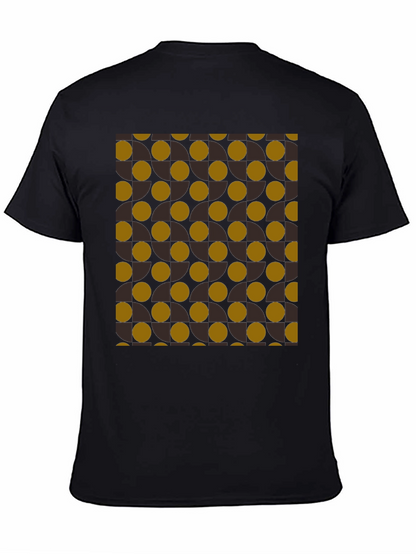 Camiseta Negra con Diseño Geométrico Abstracto