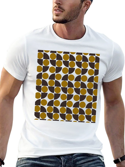 Camiseta Negra con Diseño Geométrico Abstracto