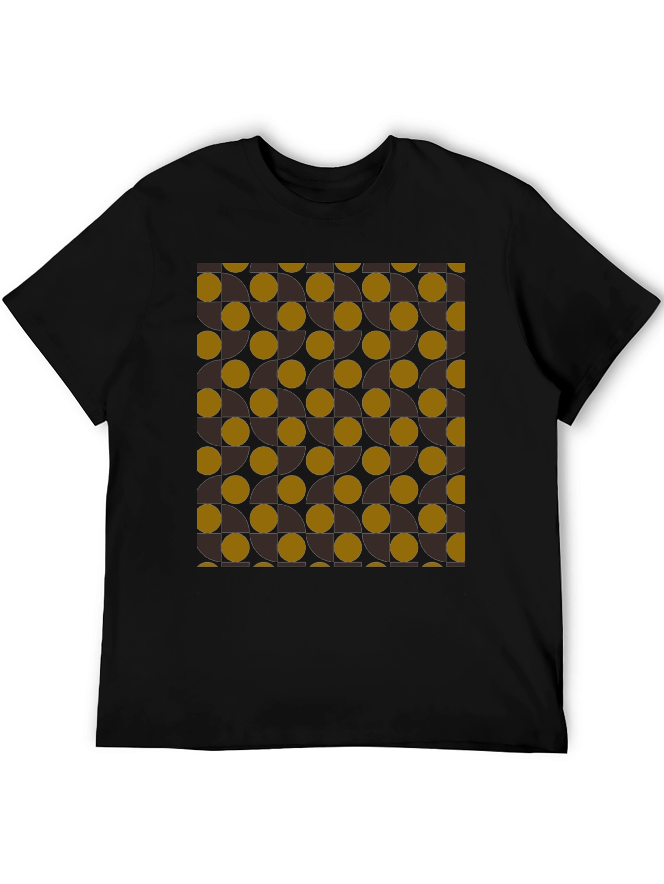 Camiseta Negra con Diseño Geométrico Abstracto