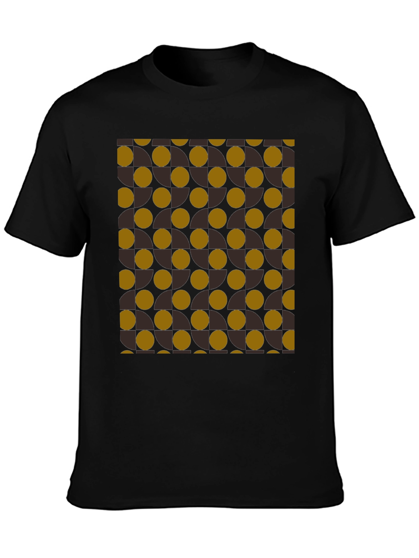 Camiseta Negra con Diseño Geométrico Abstracto