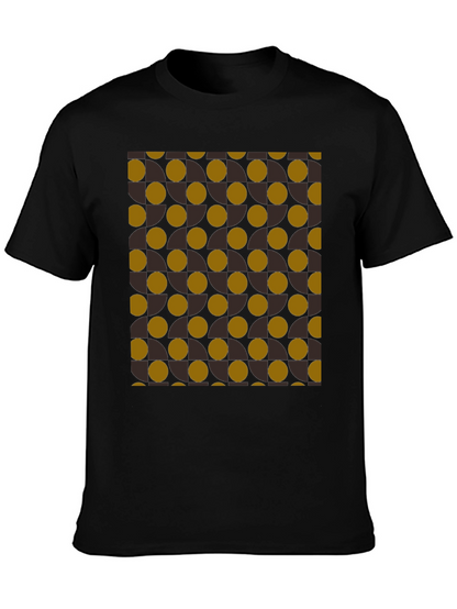 Camiseta Negra con Diseño Geométrico Abstracto
