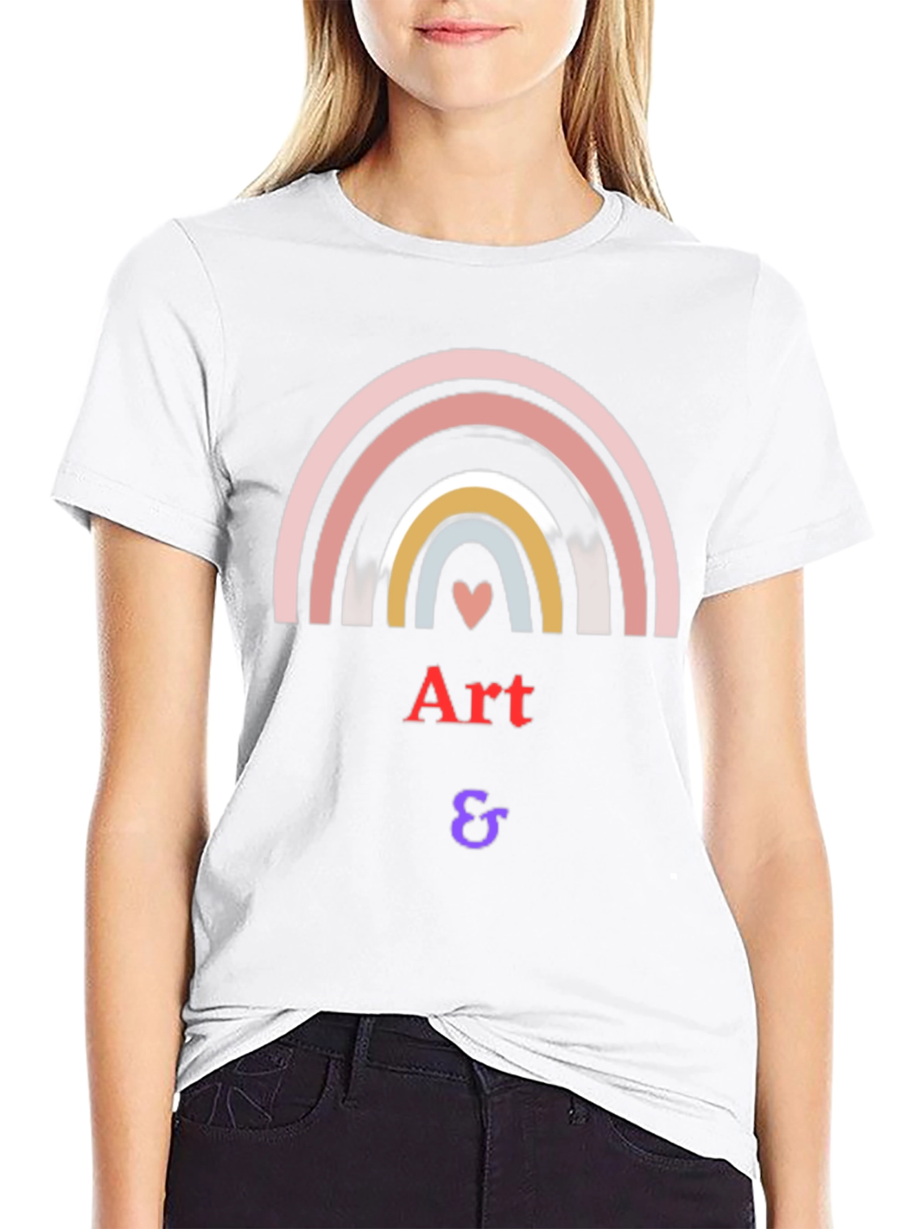 Camiseta Negra Arte & - Diseño Arcoíris