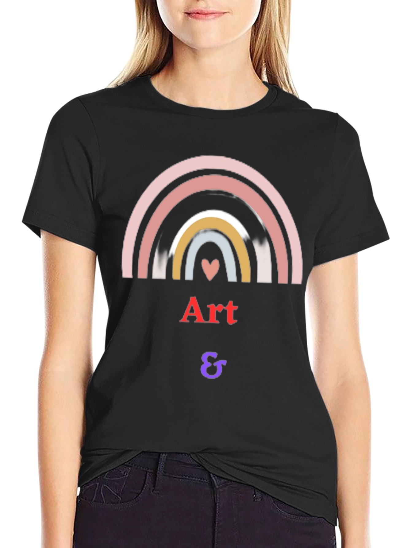 Camiseta Negra Arte & - Diseño Arcoíris
