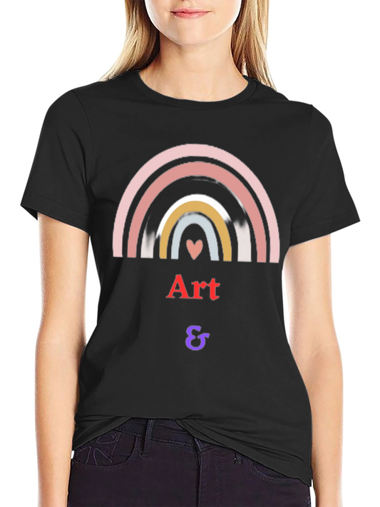 Camiseta Negra Arte & - Diseño Arcoíris