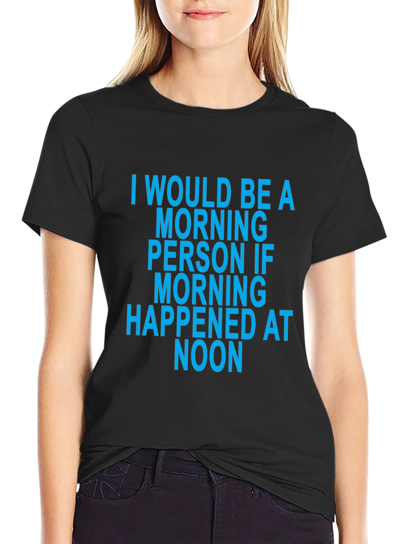 Camiseta Negra Divertida - Frase Mañanera