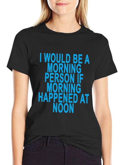 Camiseta Negra Divertida - Frase Mañanera