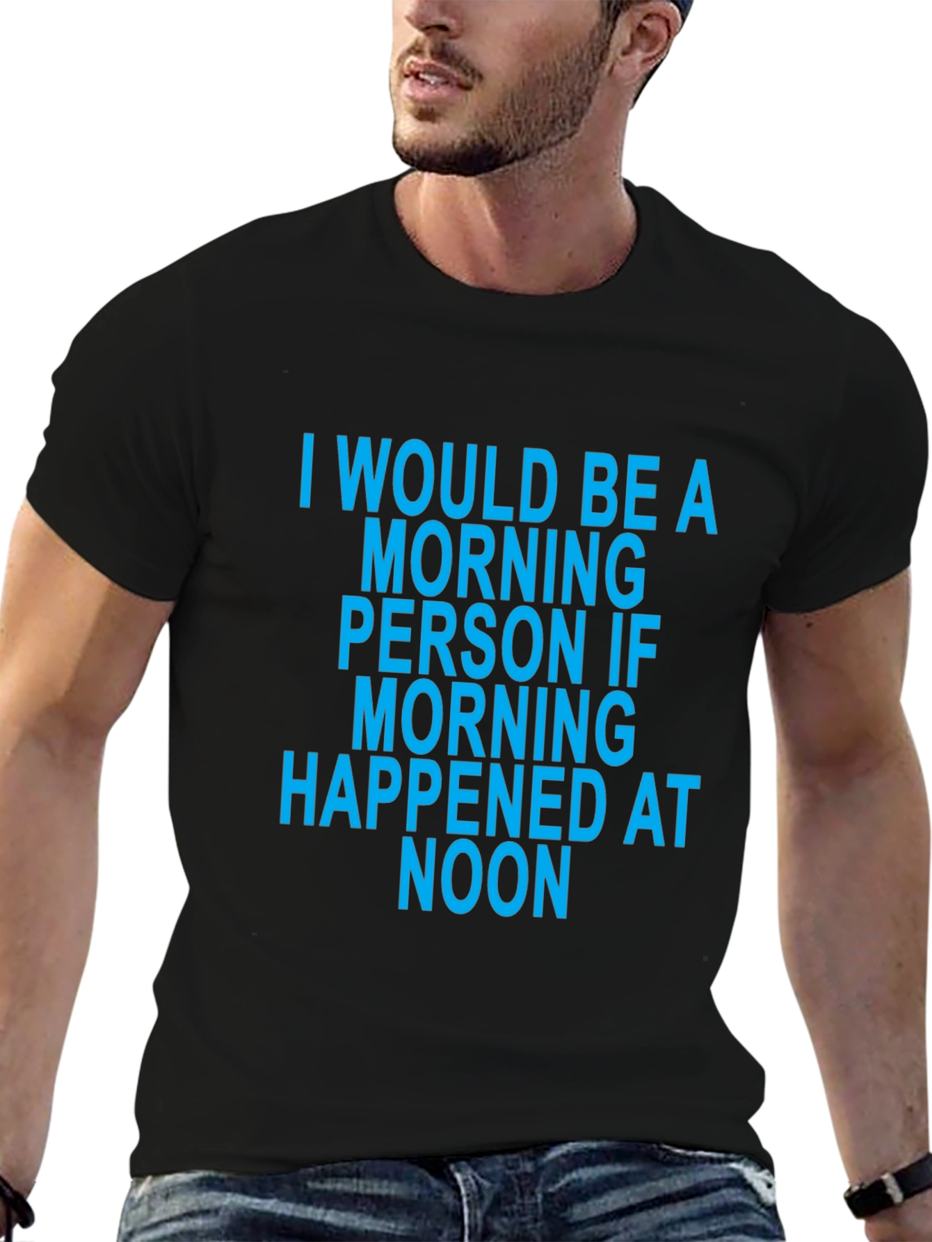 Camiseta Negra Divertida - Frase Mañanera