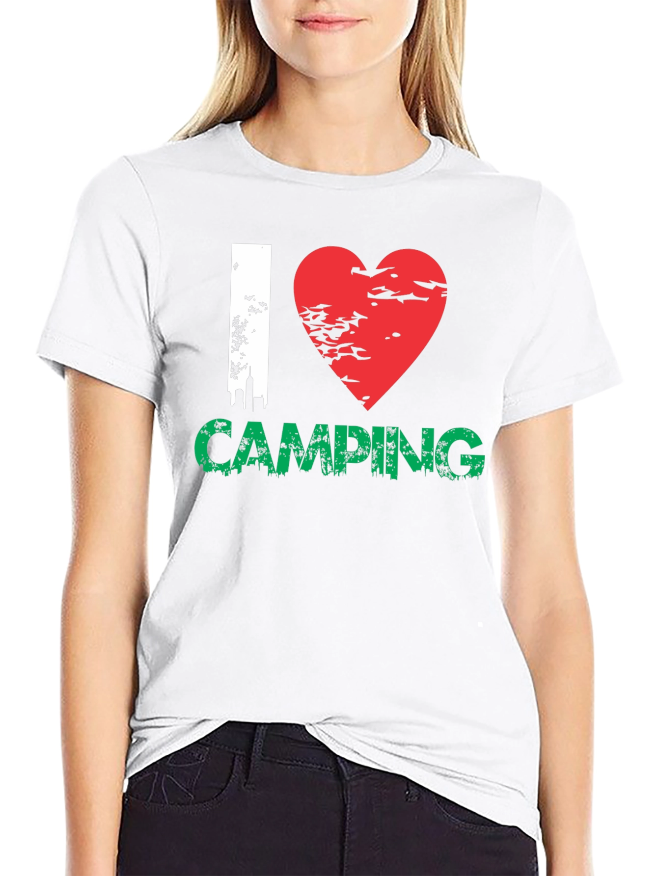 Camiseta Negra I ❤️ Camping