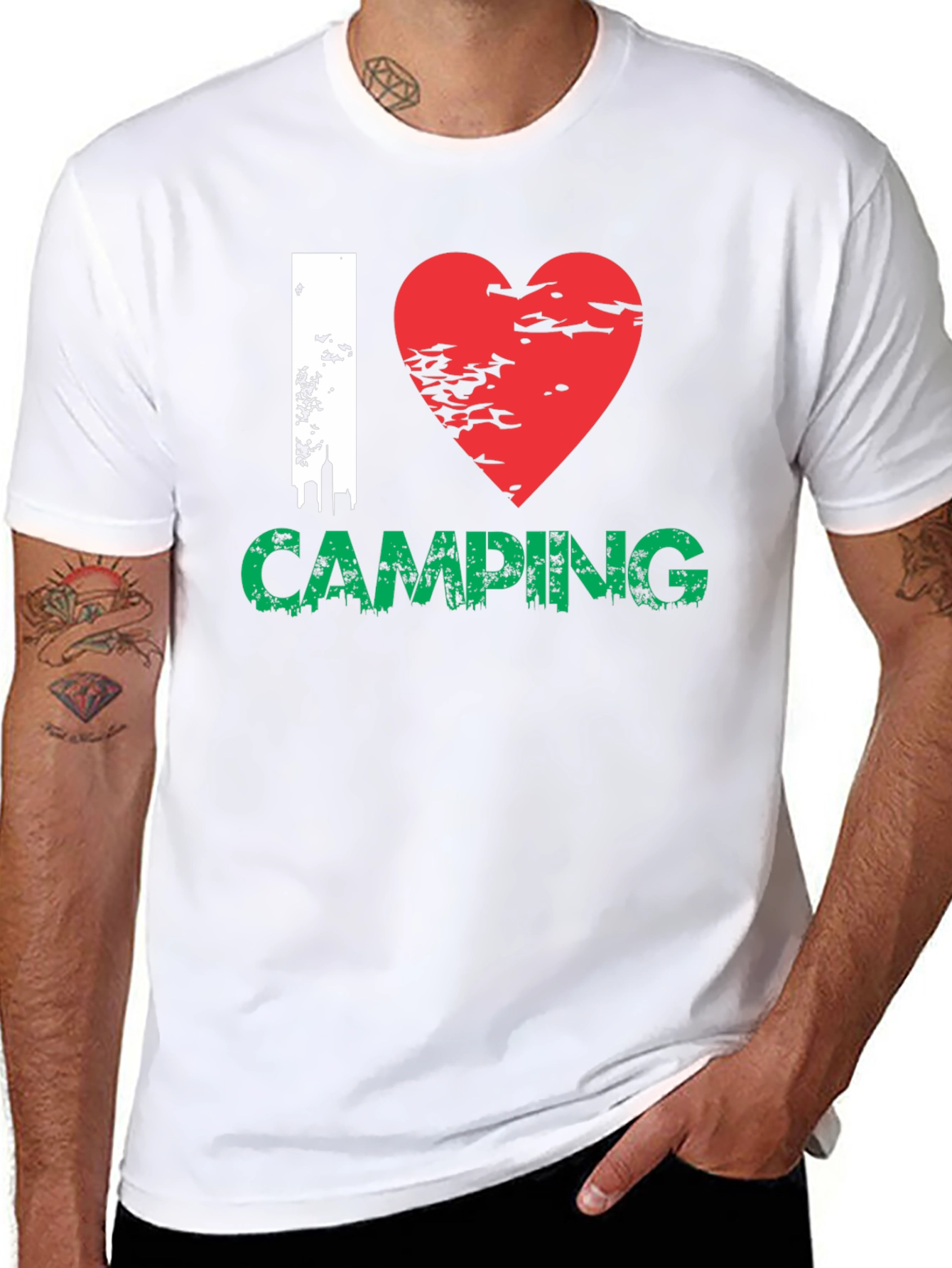 Camiseta Negra I ❤️ Camping