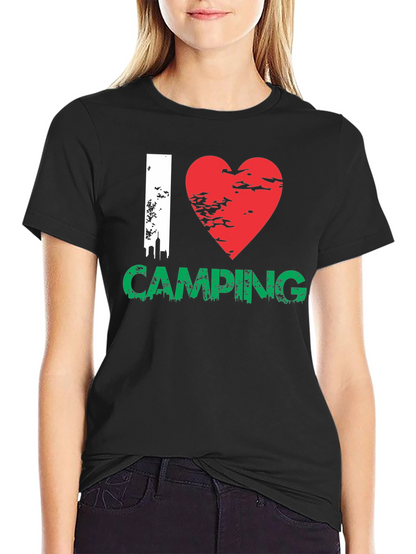Camiseta Negra I ❤️ Camping