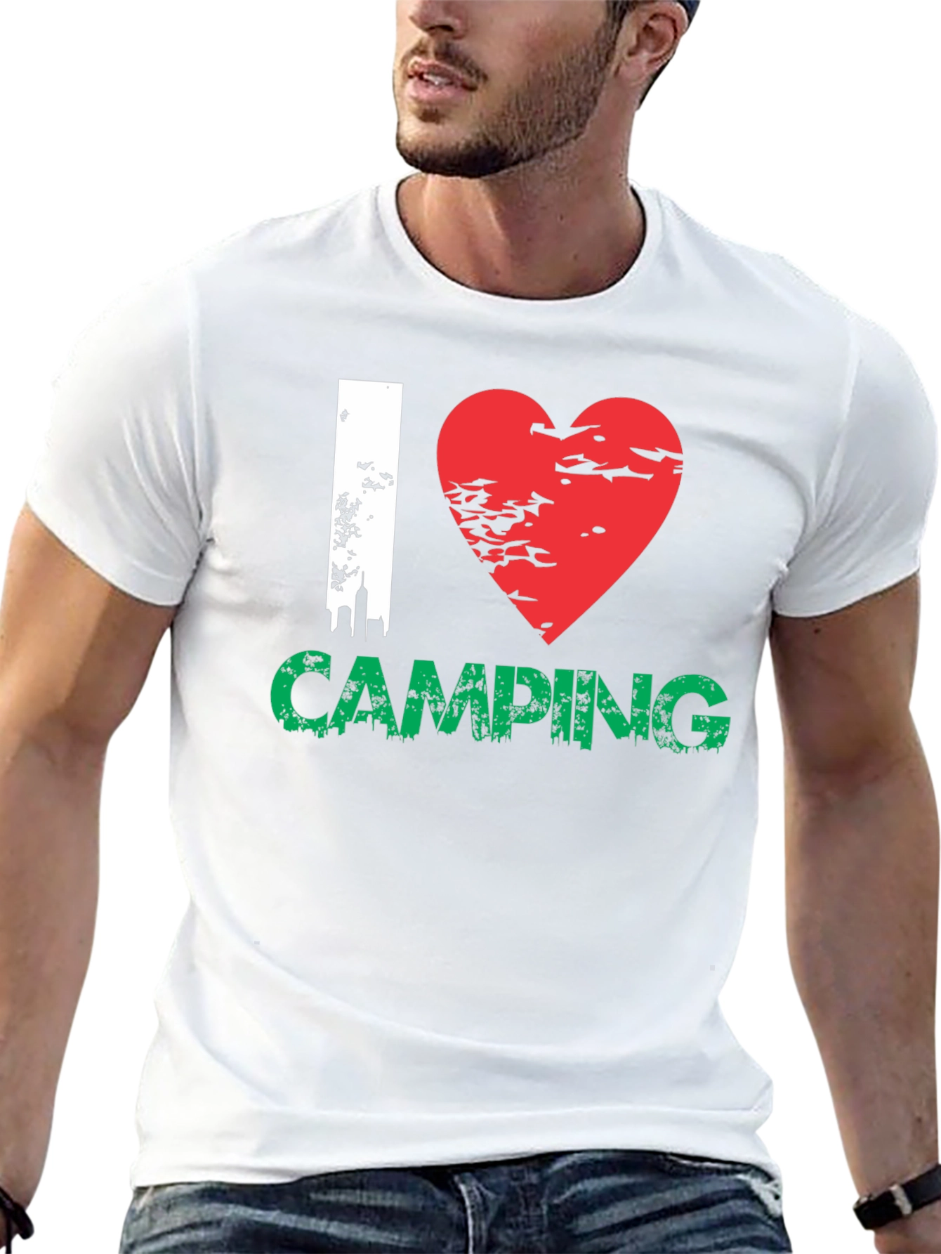 Camiseta Negra I ❤️ Camping