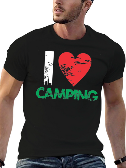 Camiseta Negra I ❤️ Camping