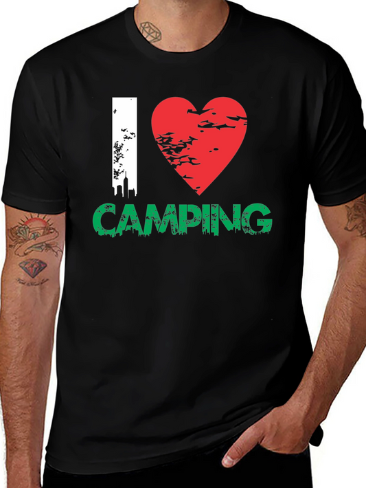 Camiseta Negra I ❤️ Camping