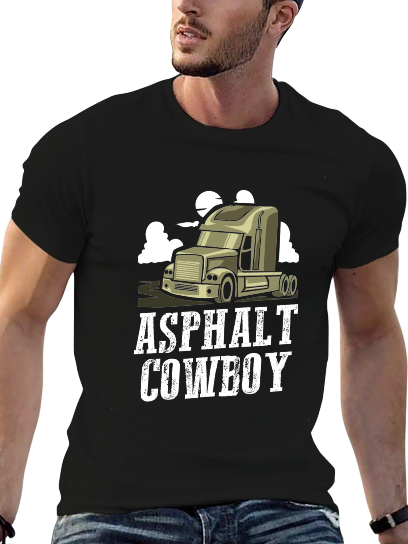 Camiseta Negra Asphalt Cowboy para Hombre