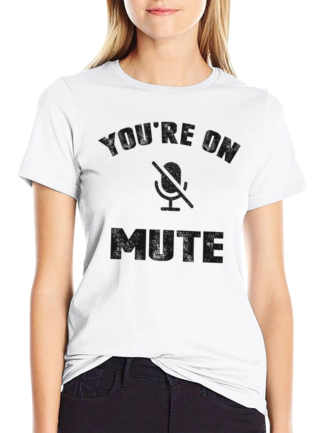 Camiseta Negra Casual Thinking On Mute