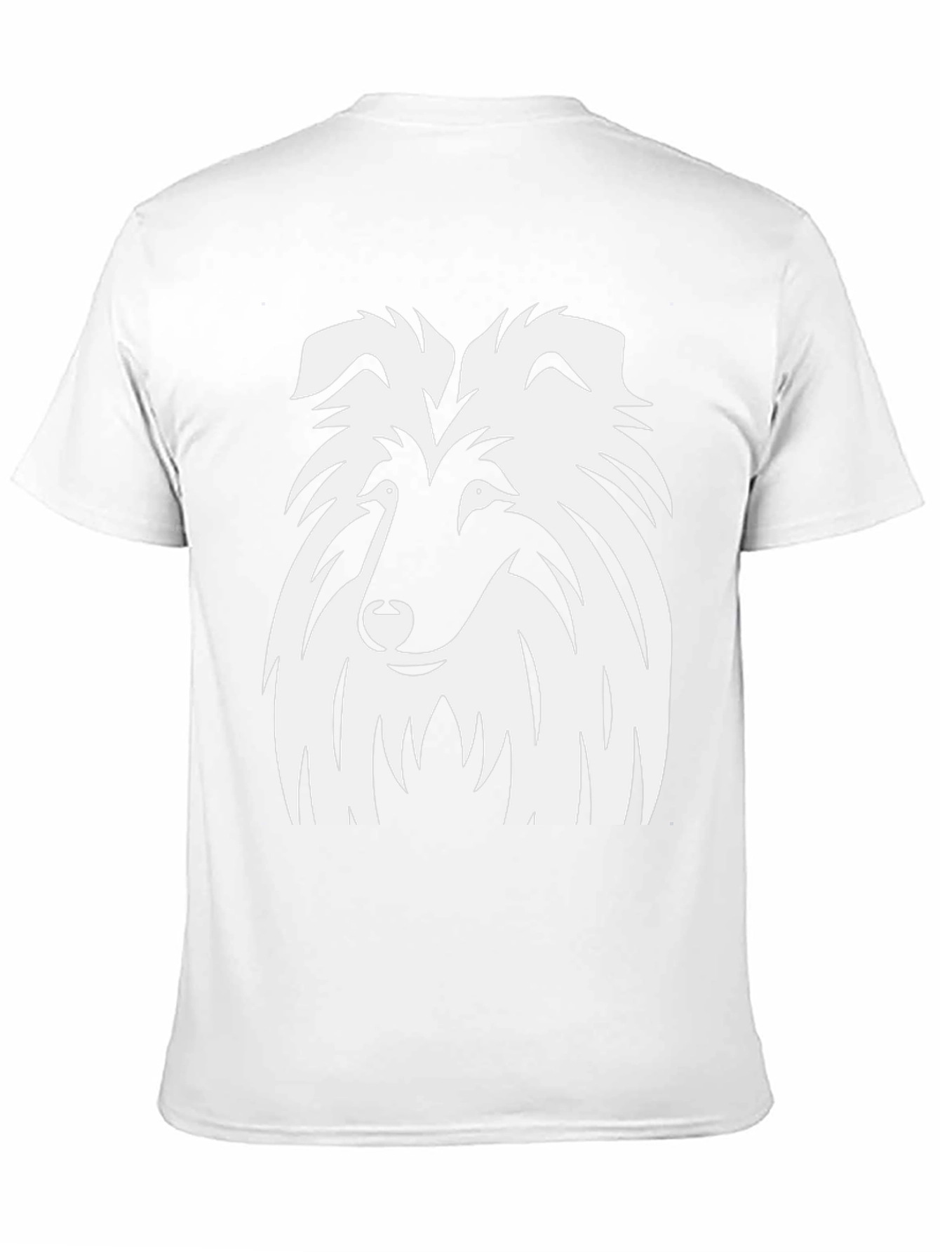 Camiseta Negra con Diseño de Collie Blanco