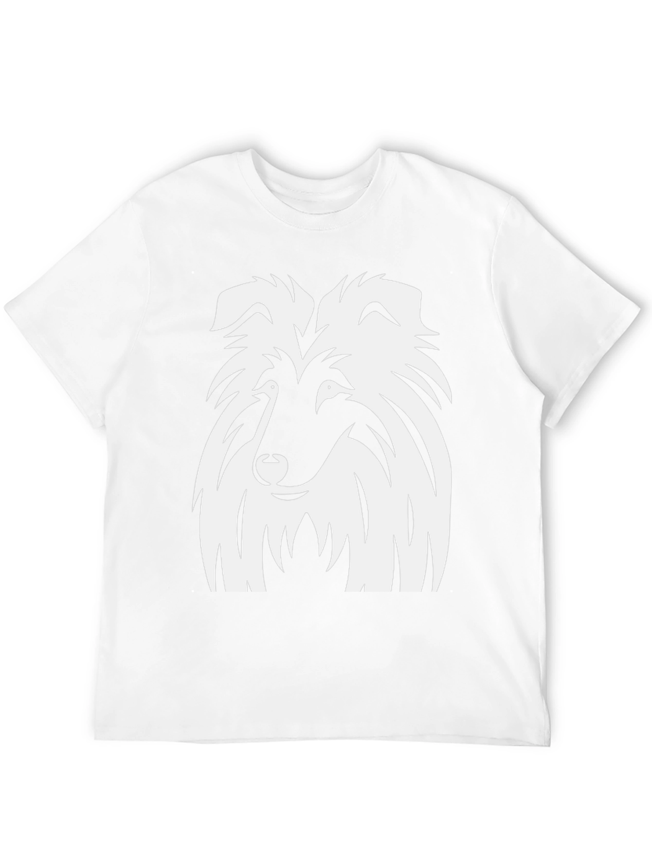 Camiseta Negra con Diseño de Collie Blanco
