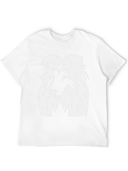 Camiseta Negra con Diseño de Collie Blanco