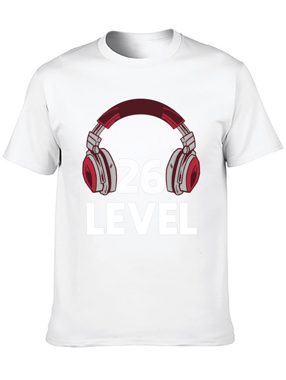 Camiseta Negra Nivel 26 Gamer con Audífonos