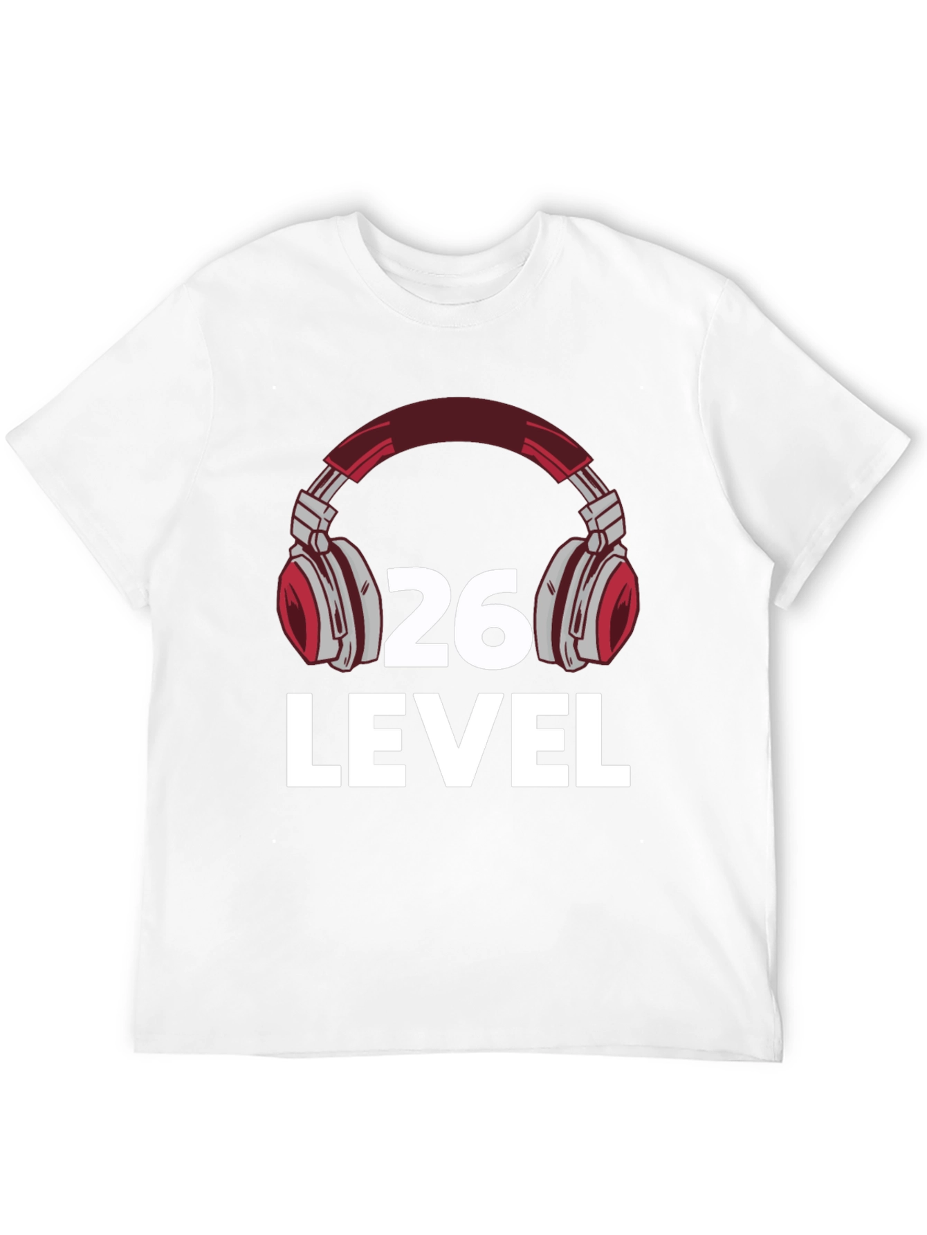 Camiseta Negra Nivel 26 Gamer con Audífonos