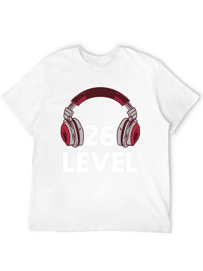 Camiseta Negra Nivel 26 Gamer con Audífonos