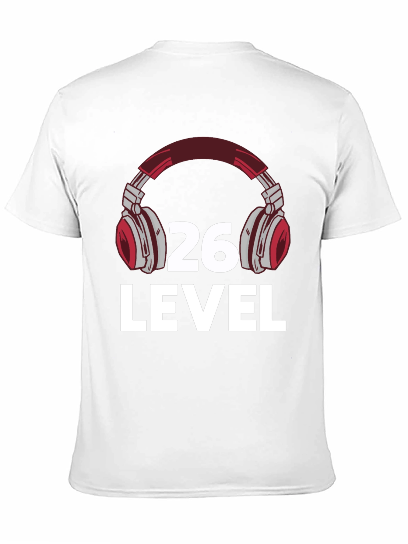 Camiseta Negra Nivel 26 Gamer con Audífonos