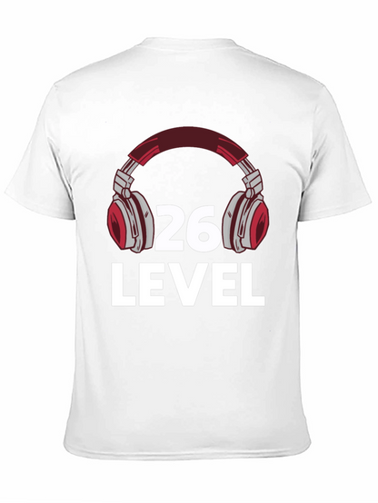Camiseta Negra Nivel 26 Gamer con Audífonos