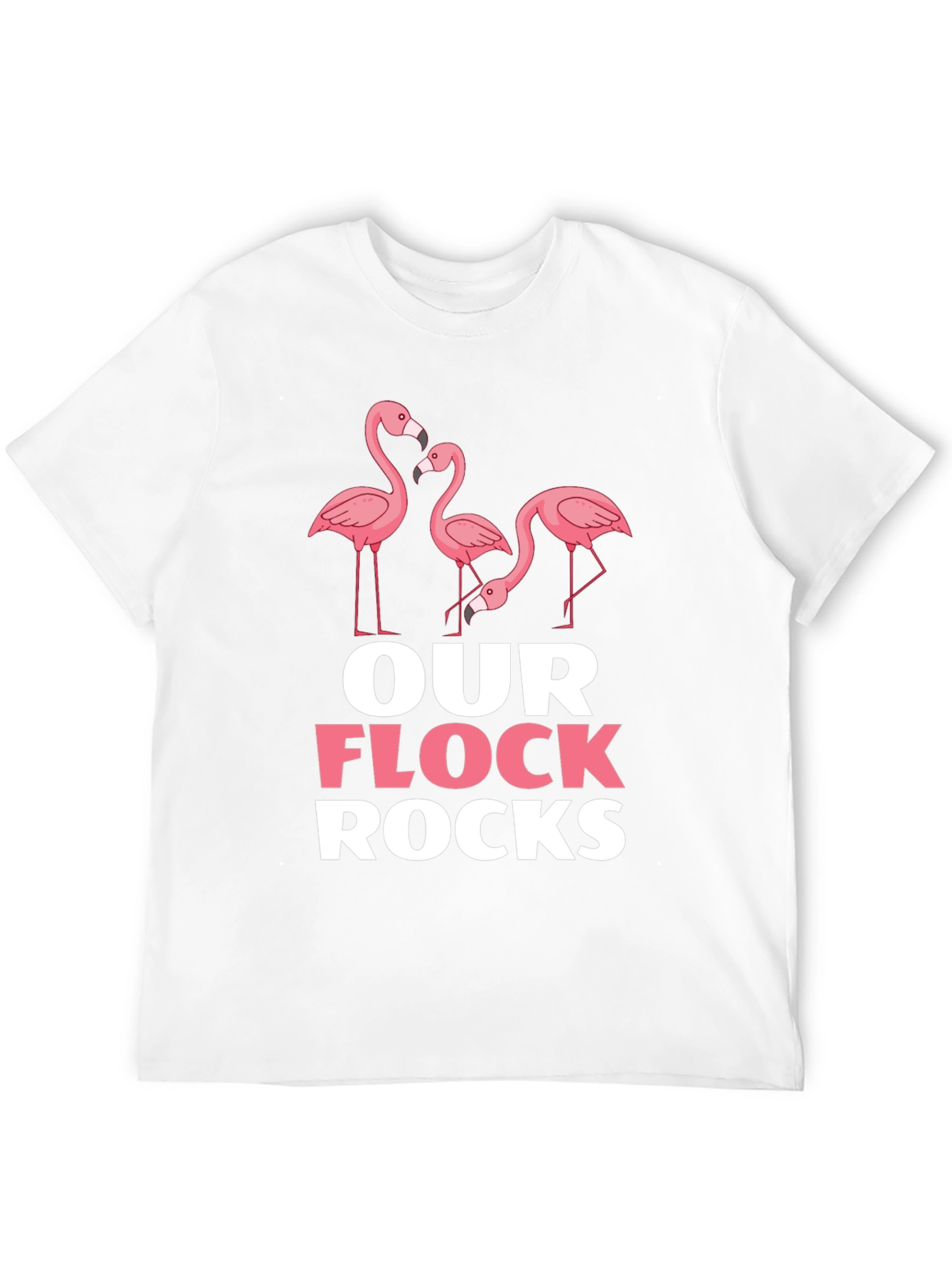 Camiseta Negra con Diseño de Flamencos Our Flock Rocks
