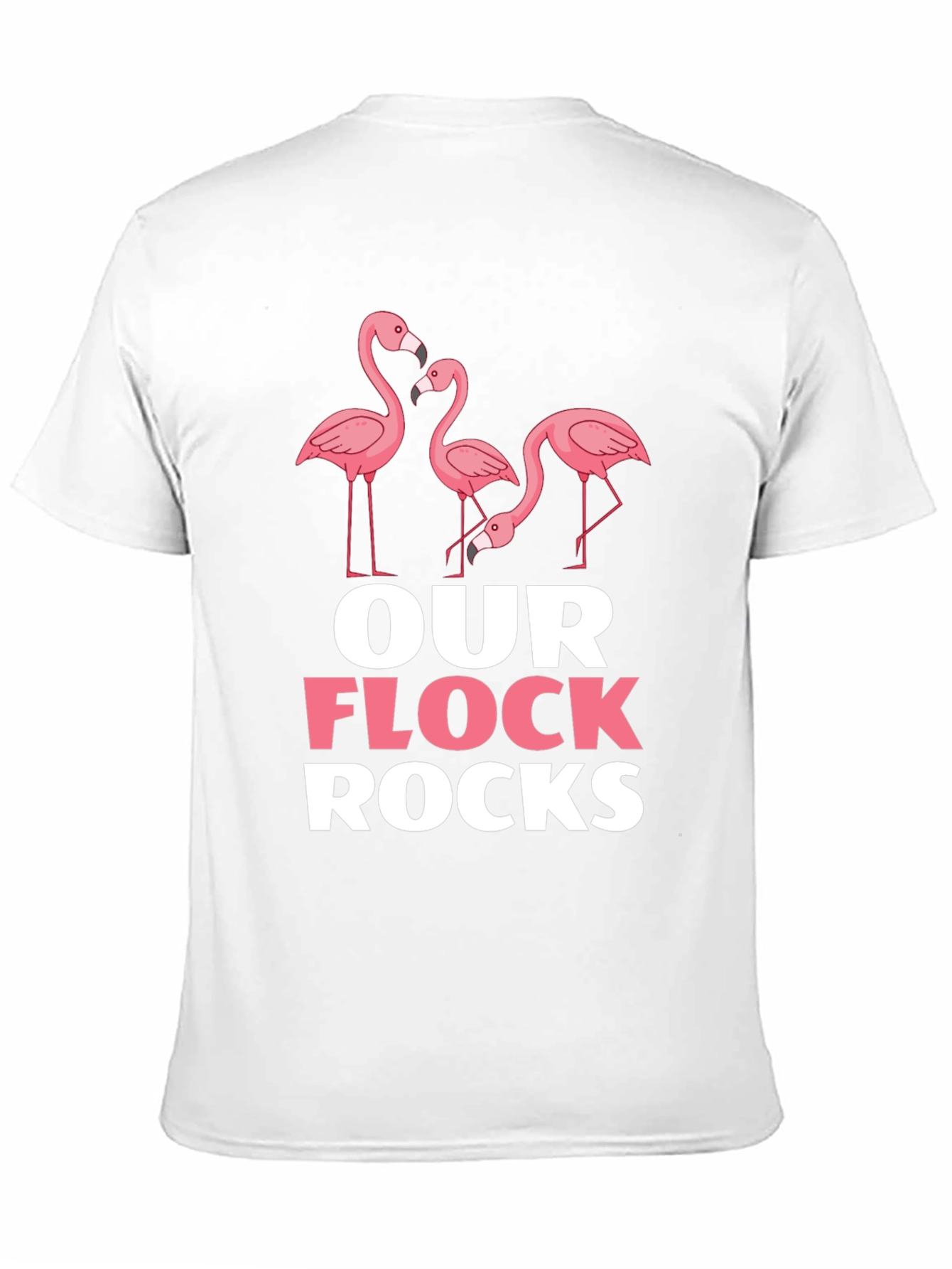 Camiseta Negra con Diseño de Flamencos Our Flock Rocks