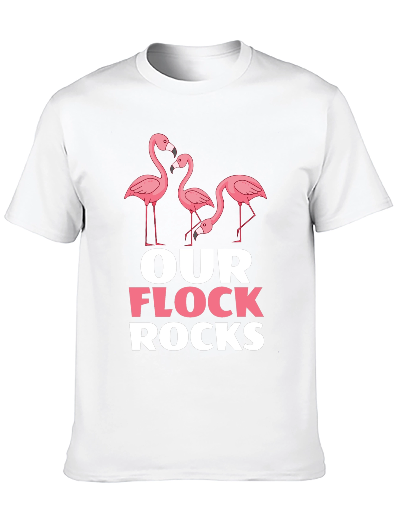 Camiseta Negra con Diseño de Flamencos Our Flock Rocks